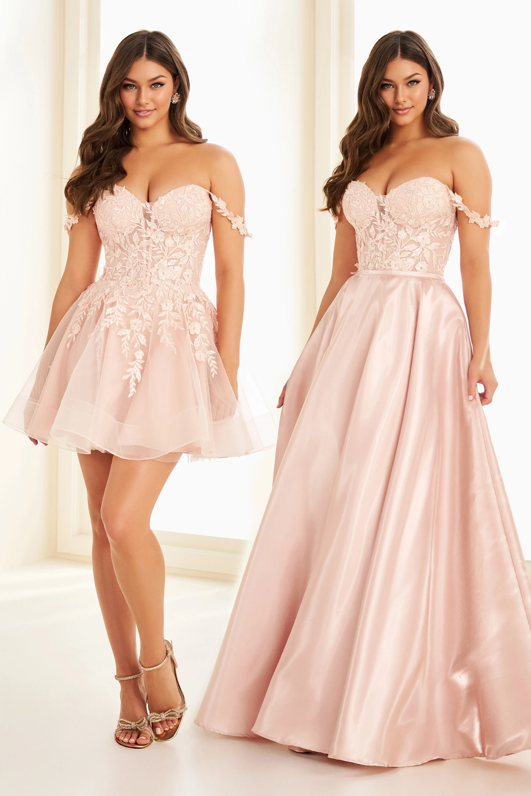 the duff homecoming dress Off-the-Shoulder Corset Short Glitter Homecoming Dress Champagne / 3XLarge main image 1