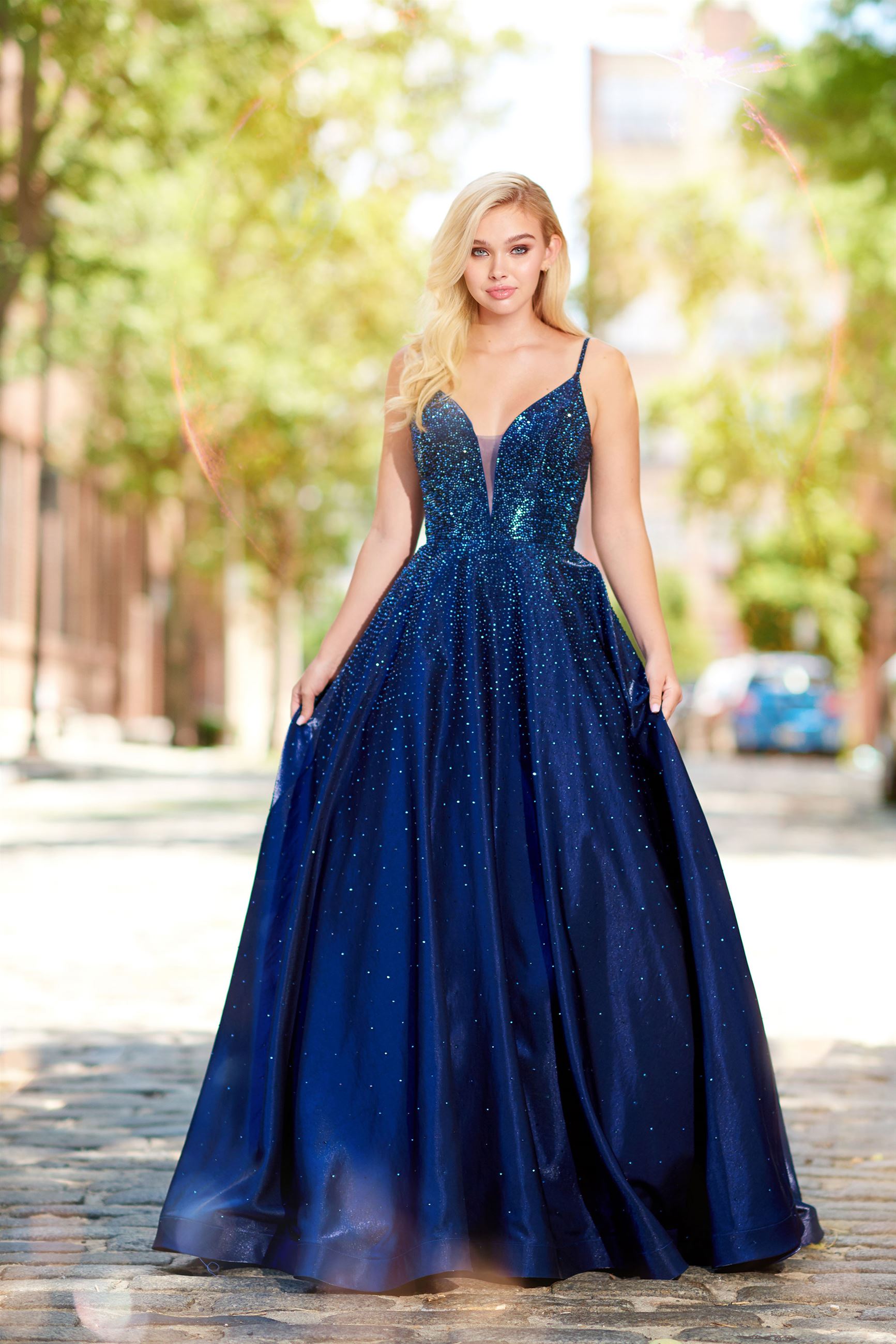 blue prom dresses ball gowns evening dress nv55 – NiceVestidos