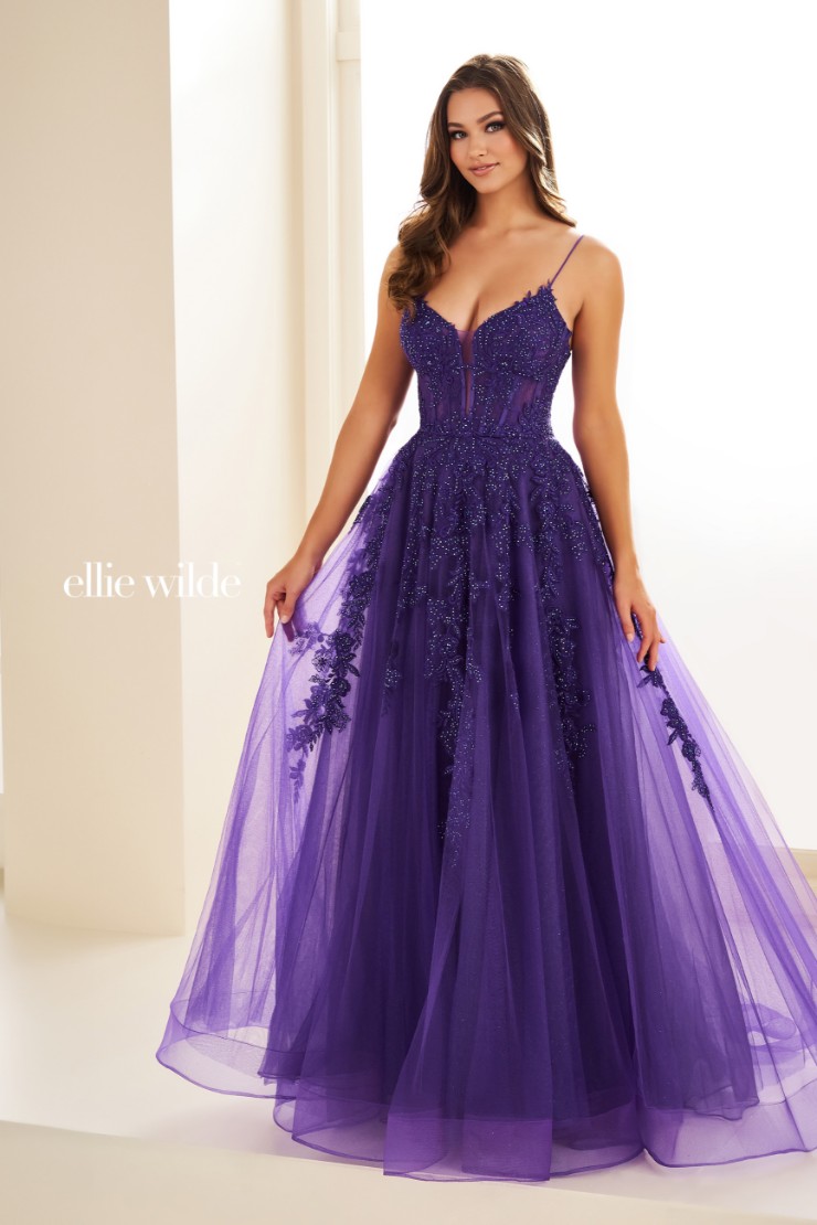 Lace Applique A Line Prom Dress EW34036
