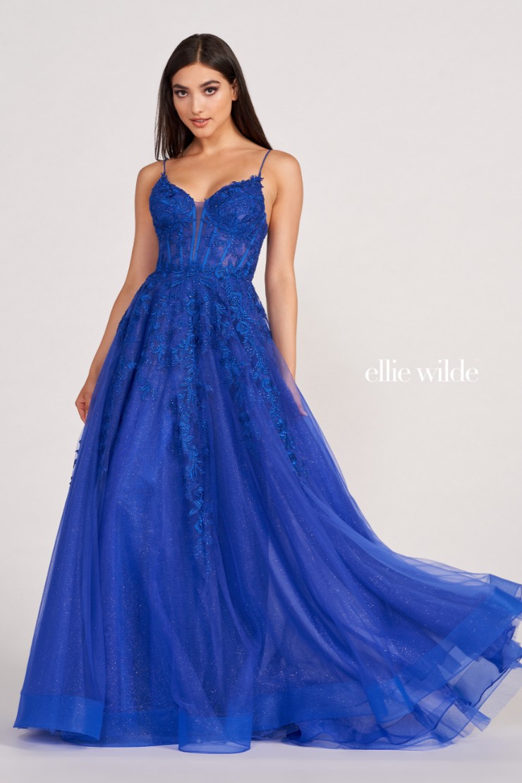 Lace Applique A Line Prom Dress EW34036