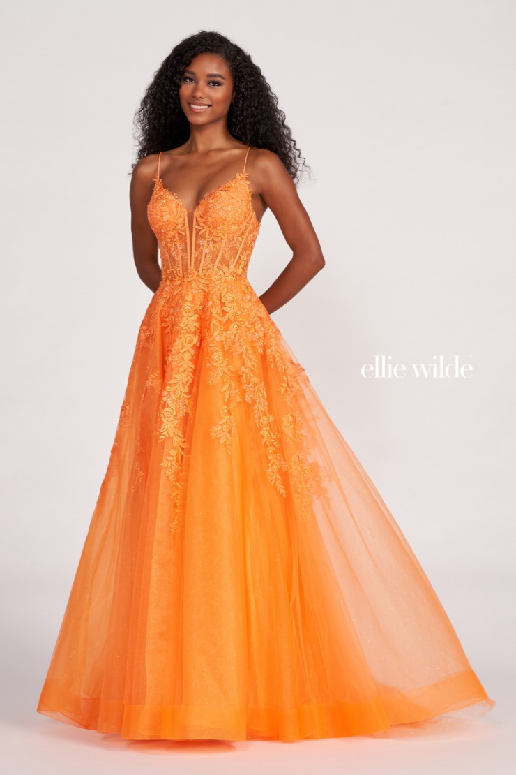Orange skirt prom shop
